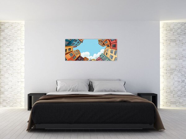 Tablou - Între case (120x50 cm)