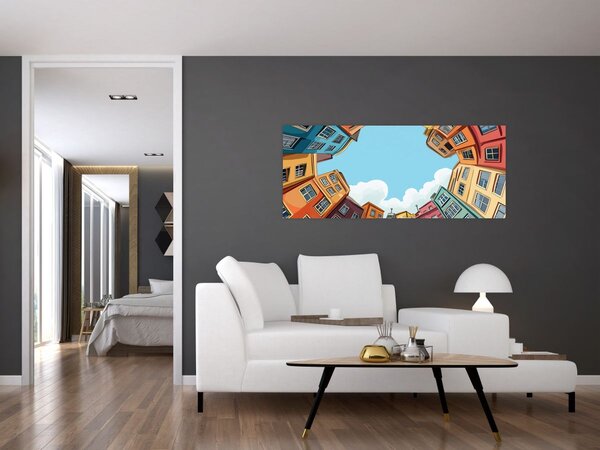 Tablou - Între case (120x50 cm)