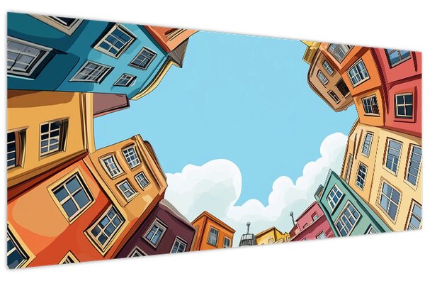 Tablou - Între case (120x50 cm)