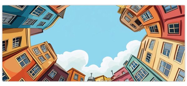 Tablou - Între case (120x50 cm)