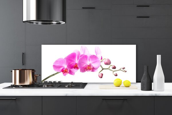 Panou sticla bucatarie Flori roz Floral