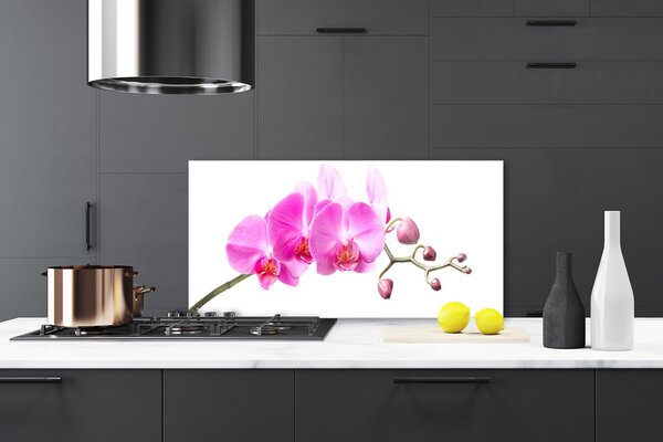 Panou sticla bucatarie Flori roz Floral