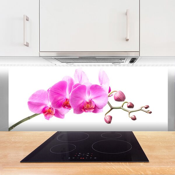 Panou sticla bucatarie Flori roz Floral