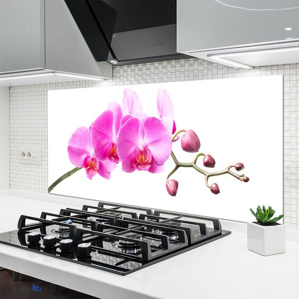 Panou sticla bucatarie Flori roz Floral