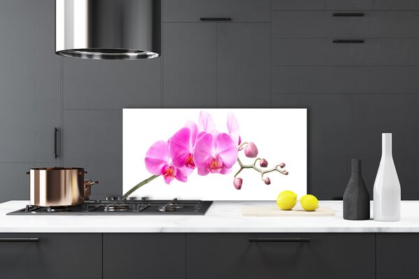 Panou sticla bucatarie Flori roz Floral