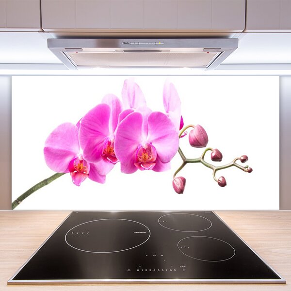 Panou sticla bucatarie Flori roz Floral