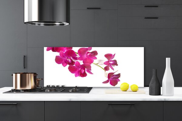 Panou sticla bucatarie Flori Floral Roșu