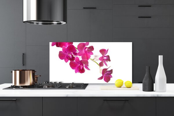 Panou sticla bucatarie Flori Floral Roșu