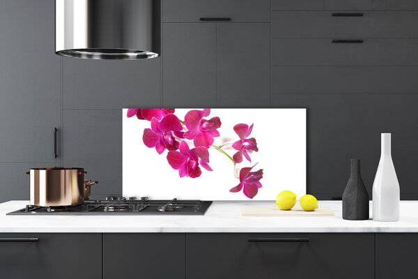 Panou sticla bucatarie Flori Floral Roșu