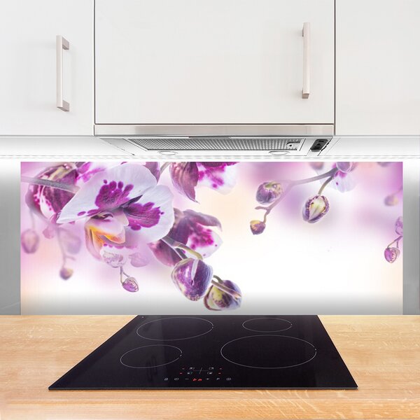 Panou sticla bucatarie Flori roz Floral