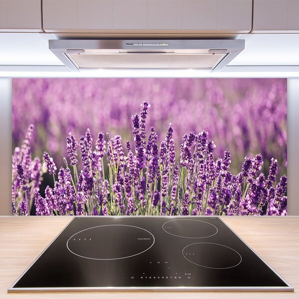 Panou sticla bucatarie Flori roz Floral