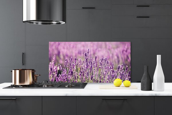 Panou sticla bucatarie Flori roz Floral