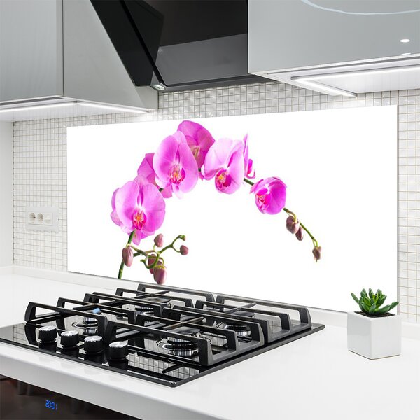 Panou sticla bucatarie Flori roz Floral