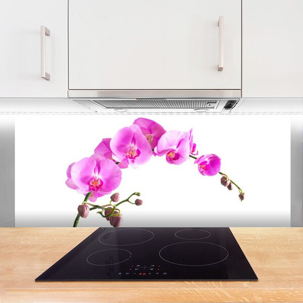 Panou sticla bucatarie Flori roz Floral