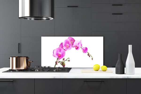 Panou sticla bucatarie Flori roz Floral