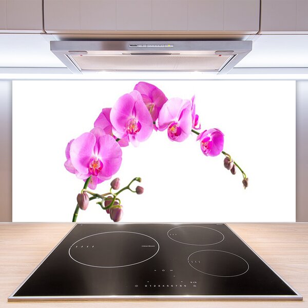 Panou sticla bucatarie Flori roz Floral