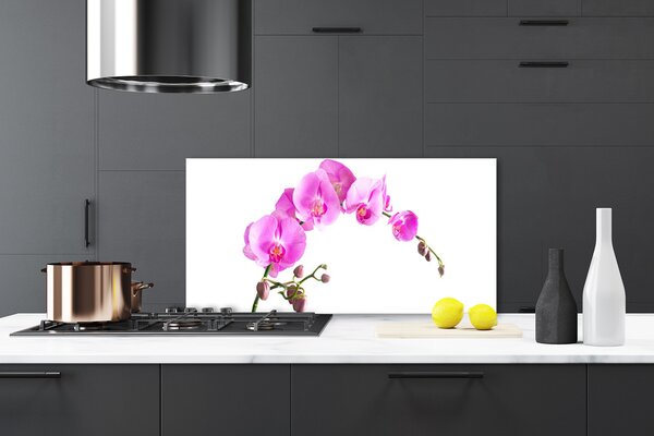 Panou sticla bucatarie Flori roz Floral