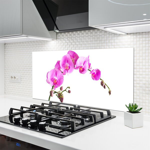 Panou sticla bucatarie Flori roz Floral