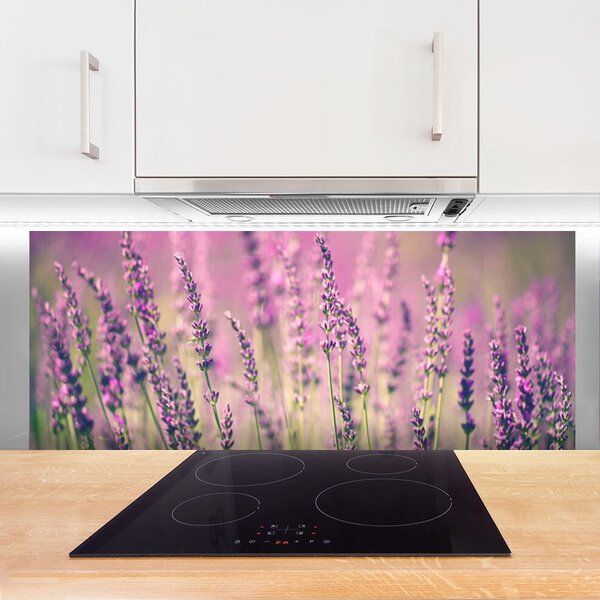 Panou sticla bucatarie Flori Floral violet
