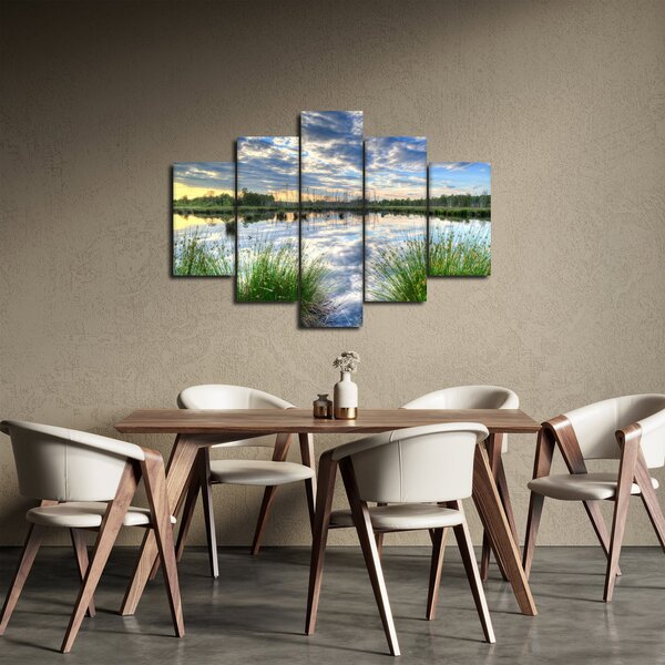 Tablou cu lac și trestie (150x105 cm)