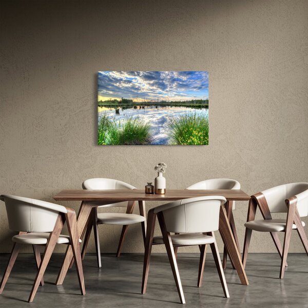 Tablou cu lac și trestie (90x60 cm)