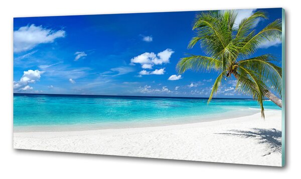 Sticlă printata bucătărie plaja tropicala