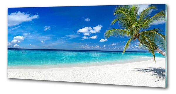Sticlă printata bucătărie plaja tropicala