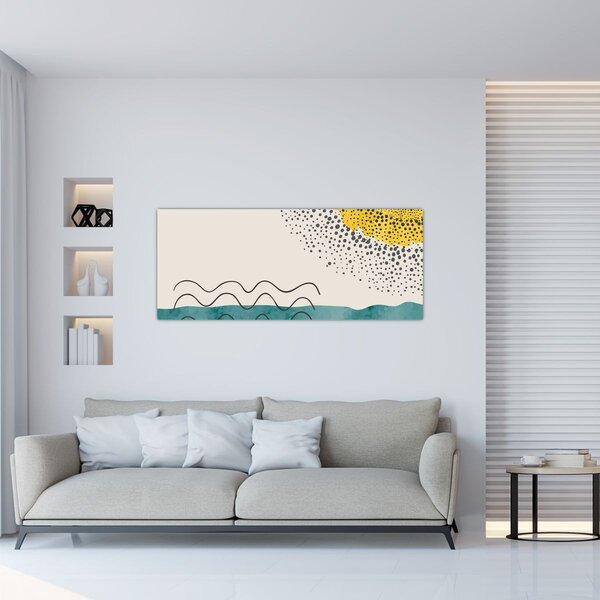 Tablou - pictură abstractă de plajă N⁰1 (120x50 cm)