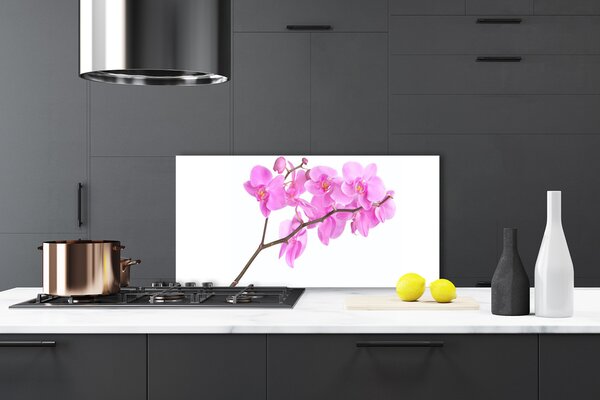 Panou sticla bucatarie Flori roz Floral