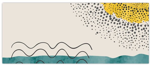 Tablou - pictură abstractă de plajă N⁰1 (120x50 cm)
