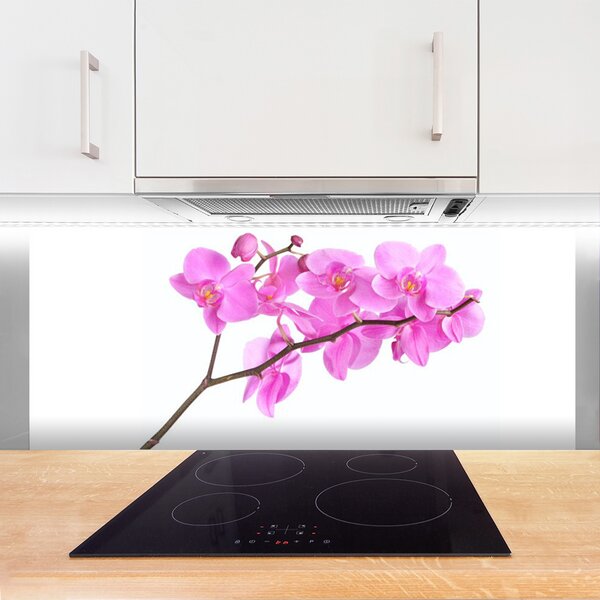Panou sticla bucatarie Flori roz Floral