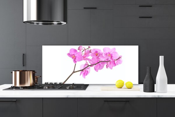 Panou sticla bucatarie Flori roz Floral