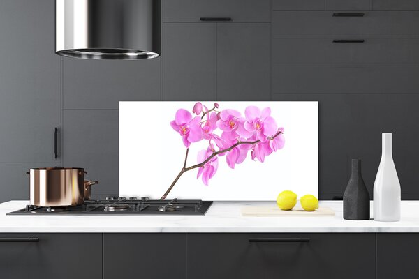 Panou sticla bucatarie Flori roz Floral