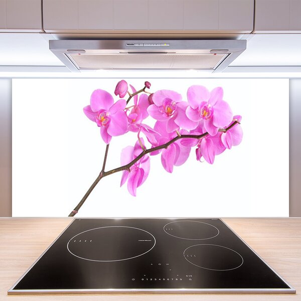 Panou sticla bucatarie Flori roz Floral