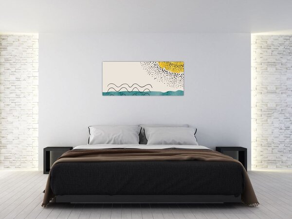 Tablou - pictură abstractă de plajă N⁰1 (120x50 cm)