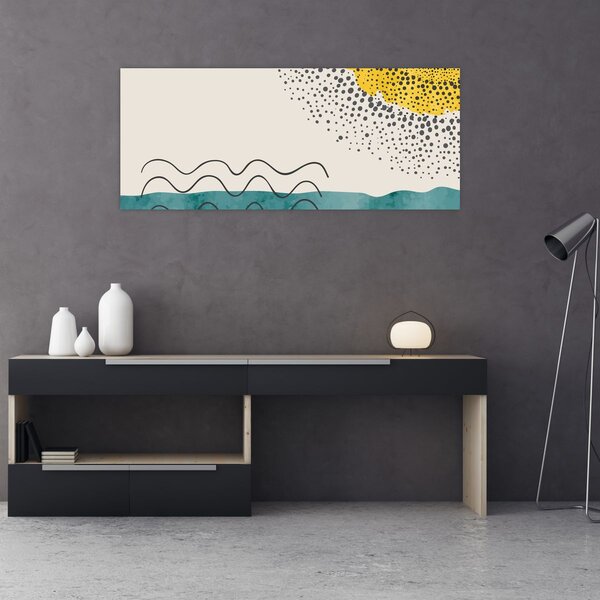 Tablou - pictură abstractă de plajă N⁰1 (120x50 cm)