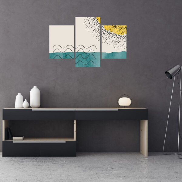 Tablou - pictură abstractă de plajă N⁰1 (90x60 cm)