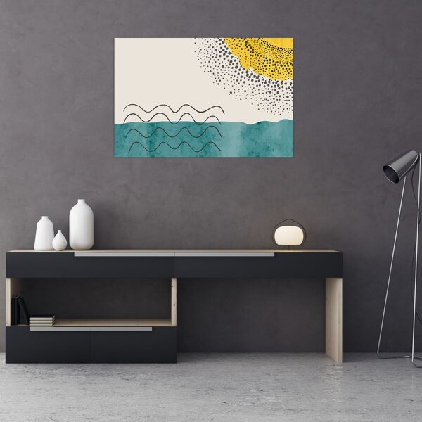 Tablou - pictură abstractă de plajă N⁰1 (90x60 cm)