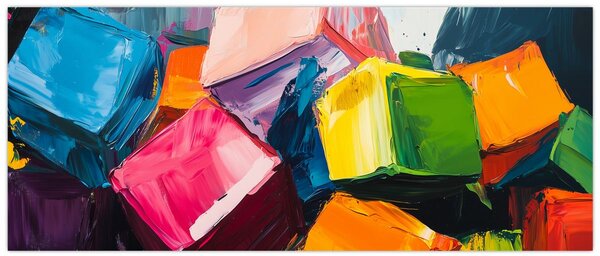 Tablou - Cuburi colorate (120x50 cm)