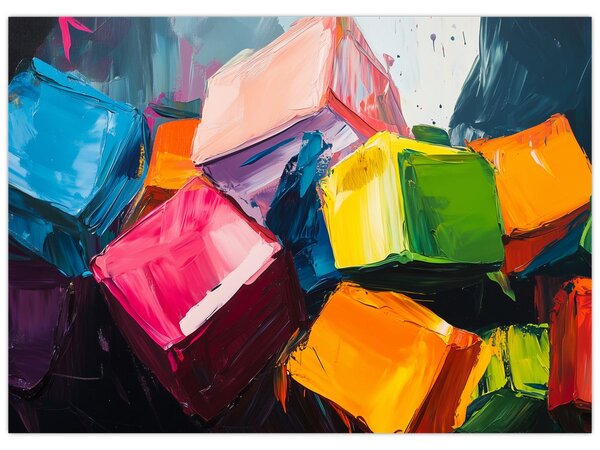 Tablou - Cuburi colorate (70x50 cm)