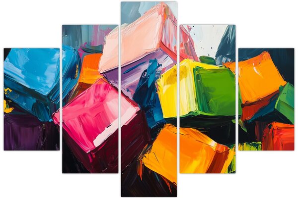 Tablou - Cuburi colorate (150x105 cm)