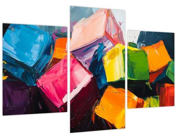 Tablou - Cuburi colorate (90x60 cm)