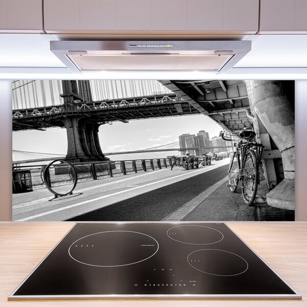 Panou sticla bucatarie Bridge Road Bike Arhitectura Gray