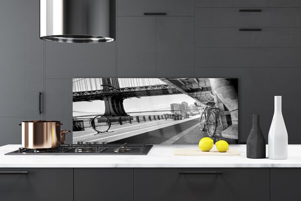 Panou sticla bucatarie Bridge Road Bike Arhitectura Gray