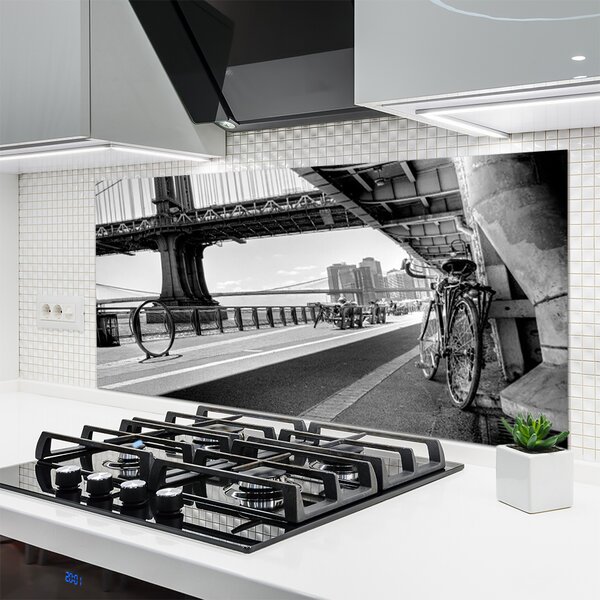 Panou sticla bucatarie Bridge Road Bike Arhitectura Gray