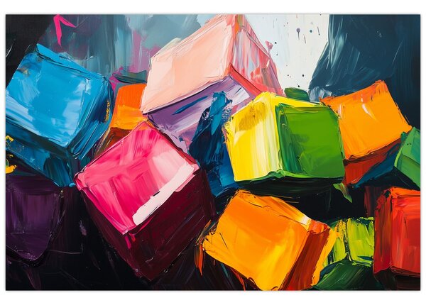 Tablou - Cuburi colorate (90x60 cm)