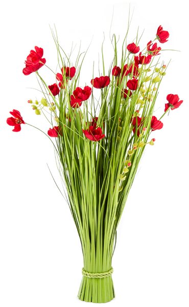 Buchet de flori artificiale de pajiște 80 cm, roșu