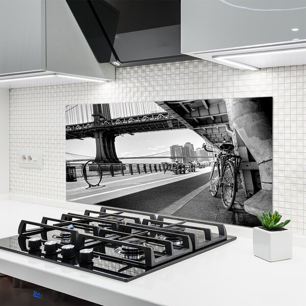 Panou sticla bucatarie Bridge Road Bike Arhitectura Gray