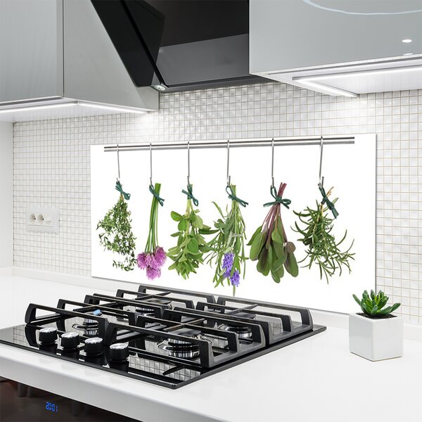 Panou sticla bucatarie Petale Floral Verde Roz Violet