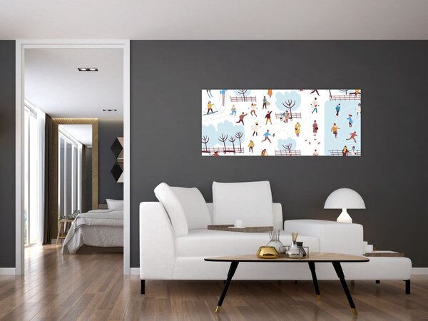 Tablou - O iarnă fericită (120x50 cm)